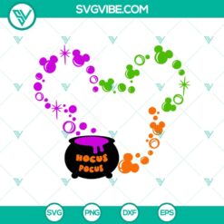 Hocus Pocus Mickey Ears SVG with Halloween theme, featuring Mickey Mouse design. Perfect for Halloween crafting projects.