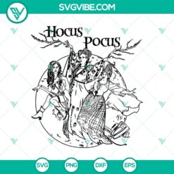 Hocus Pocus Witches SVG with Halloween and scary elements, perfect for spooky crafting projects.
