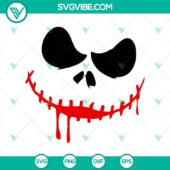 Jack Skellington SVG with a spooky Halloween theme, featuring a horror face design perfect for scary crafts and decor.