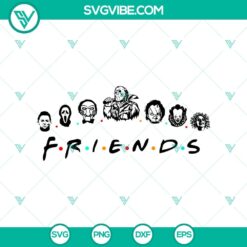 Spooky Halloween Friends SVG with horror faces, ideal for scary digital designs.