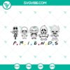 Scary Halloween Friends SVG with spooky, happy Halloween elements and characters, perfect for Halloween crafts and decorations.