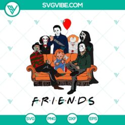 Spooky Horror Friends SVG with Halloween characters, ideal for crafting projects and Halloween themes.