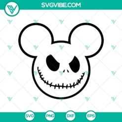 Spooky Mickey and Minnie Mouse heads in Halloween theme SVG design for Disney lovers.