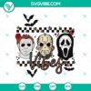 Spooky horror characters faces Halloween vibes SVG design for digital products