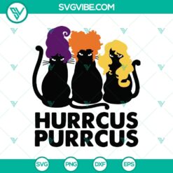 Hurrcus Purrcus SVG featuring a spooky and cute Halloween cat scare design, perfect for scary-themed projects.