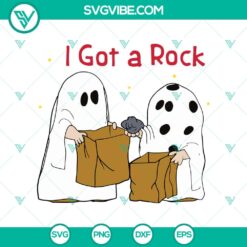 "I Got A Rock Halloween Boo Funny Ghost SVG for spooky holiday crafts, featuring a playful and entertaining design."
