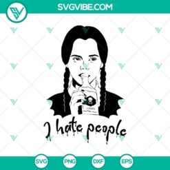 Spooky Halloween SVG design saying "I Hate People", perfect for holiday crafting and decorations.