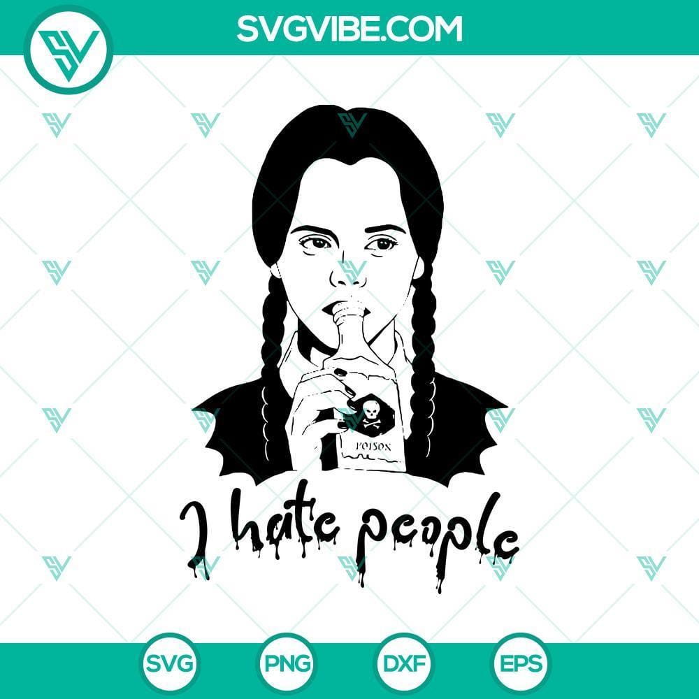 Halloween SVG, Halloween SVG, I Hate People SVG, Scary SVG Spooky Halloween SVG design saying "I Hate People", perfect for holiday crafting and decorations.