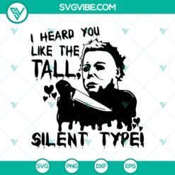 Tall Silent Type Michael Myers SVG design. Horror Characters for Halloween enthusiasts. Unique silhouette style.
