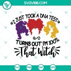 Halloween-themed SVG design with "I Just Took a DNA Test Turns out I'm 100" phrase. Scary, Horror elements included.