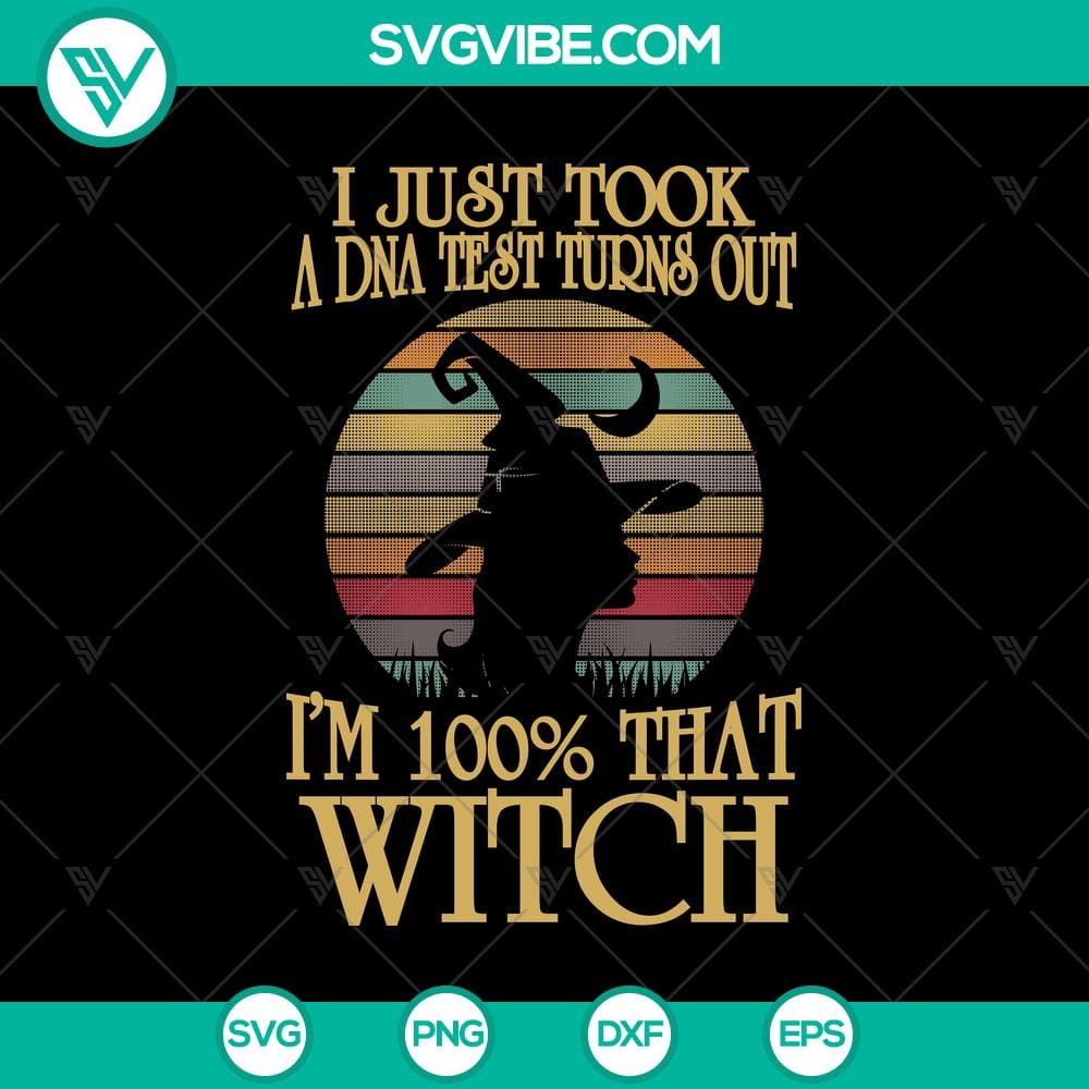 I Just Took A DNA Test Turns Out SVG, Halloween SVG, Scary SVG, Oct 31 SVG Halloween SVG design with text "I Just Took A DNA Test Turns Out" perfect for spooky crafting projects on October 31.