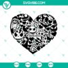 Jack Skellington themed heart-shaped SVG design, perfect for Nightmare Before Christmas fans.