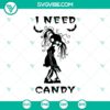 Halloween-themed SVG design with "I Need Candy" and Zombie elements. Perfect for spooky projects.