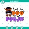 Stylish Halloween witch with messy bun SVG design, perfect for boojie theme.