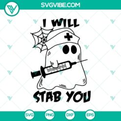 Spooky "I Will Stab You" and "Boobees" Halloween SVG design ideal for crafting projects.