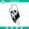 Halloween-themed Ice Cream Skull, Skullcap, and Melted Ice Cream SVG design for digital projects. Perfect for spooky crafts.