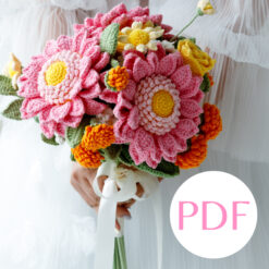 Pink Sunflower Wedding Bouquet PDF pattern 5