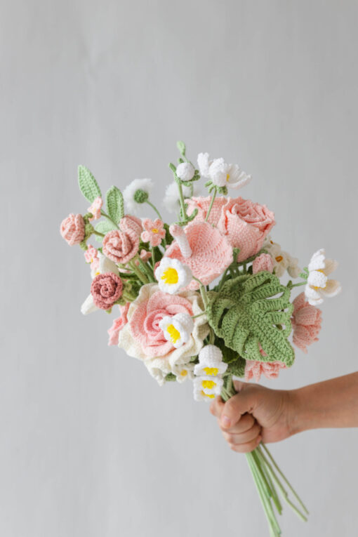 Pink Gardenia and Rose Bouquet PDF pattern 2