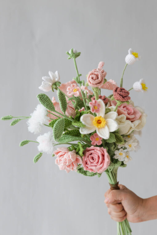 Pink Gardenia and Rose Bouquet PDF pattern 3