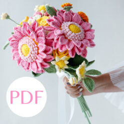 Pink Sunflower Wedding Bouquet PDF pattern 7