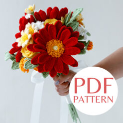 Red Gerbera Wedding Bouquet PDF pattern 9