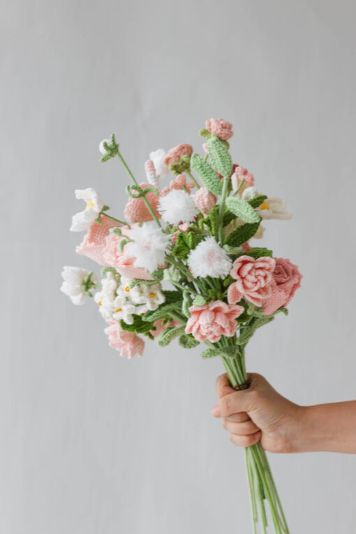 Pink Gardenia and Rose Bouquet PDF pattern 1
