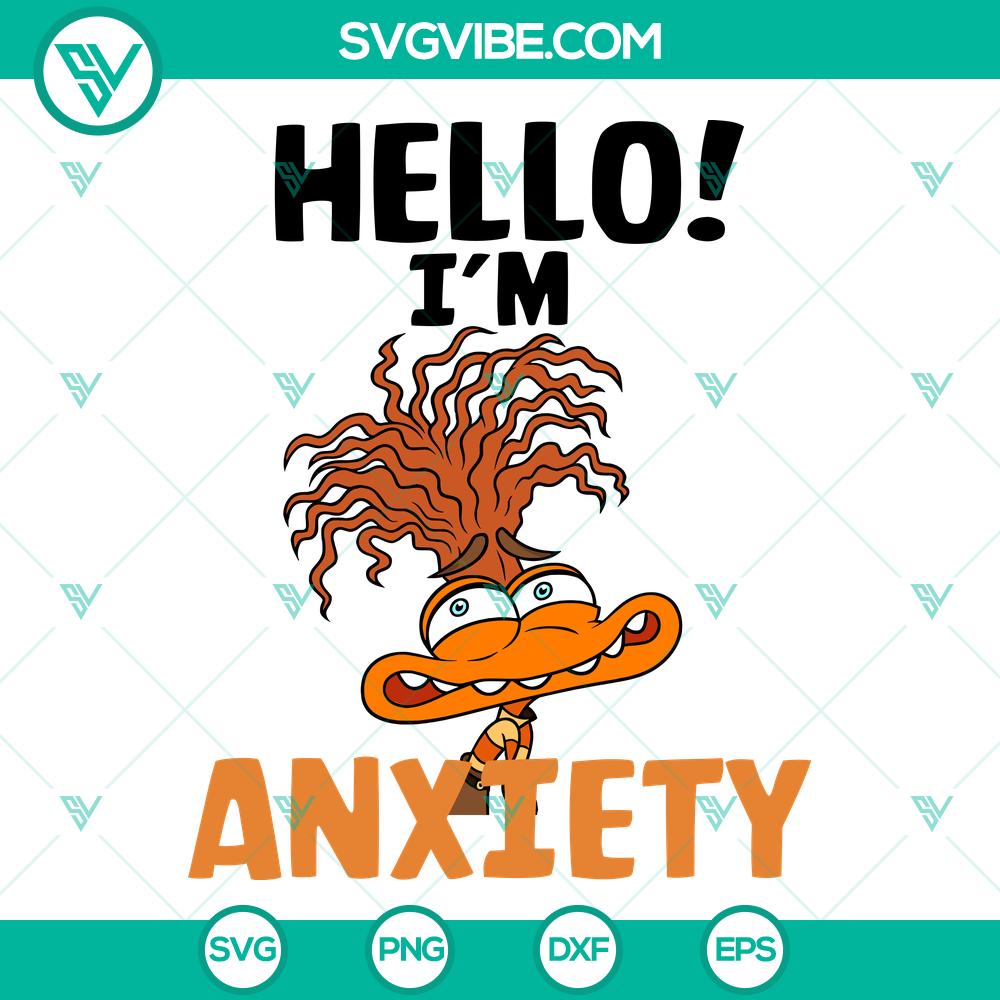 Inside Out 2 Hello I’m Anxiety SVG | Funny Pixar Mood Cut Files Inside Out 2 Hello I’m Anxiety SVG | Funny Pixar Mood Cut Files