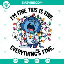 Inside Out 2 Sadness Christmas Everything Is Fine SVG | Disney Holiday Cut Files