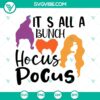 Spooky "It's All a Bunch Hocus Pocus" Halloween SVG with eerie design elements for October 31st celebrations.