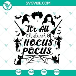 Halloween-themed SVG design with spooky and horror elements titled "It's All a Bunch of Hocus Pocus". Great for Halloween crafts and projects.