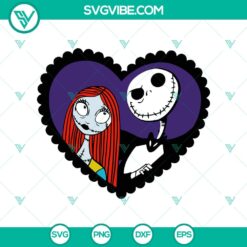 Jack And Sally Couple SVG, Jack And Sally In Heart SVG, The Nightmare Before Christmas SVG