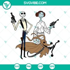 Jack And Sally pistol SVG design, featuring The Terrorist Squad, Halloween inspired graphic for crafting projects.