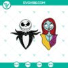 Nightmare Before Christmas Jack and Sally SVG design, ideal for Halloween crafts and DIY projects with spooky theme.