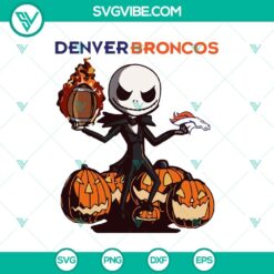 Jack Denver Broncos, Sports Pumpkin, Halloween SVG design - perfect for fall crafts and football fans.