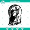 Jack Skellington from Nightmare Before Christmas giving a black rose, Halloween-themed silhouette SVG design.
