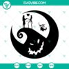Jack and Sally from Nightmare Before Christmas in a Halloween-themed SVG design, perfect for creative projects.