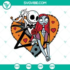 Jack Skellington and Sally in Heart SVG | Nightmare Love Cut Files
