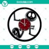 Jack Skellington Clock SVG with Nightmare Before Christmas and Halloween themed design for crafting projects.