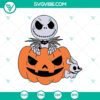 Jack Skellington and Zero Ghost Halloween SVG with scary pumpkin design for crafting projects.