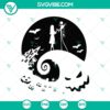 Jack Skellington, Sally, and Oogie Boogie SVG designs from The Nightmare Before Christmas movie for Halloween theme.