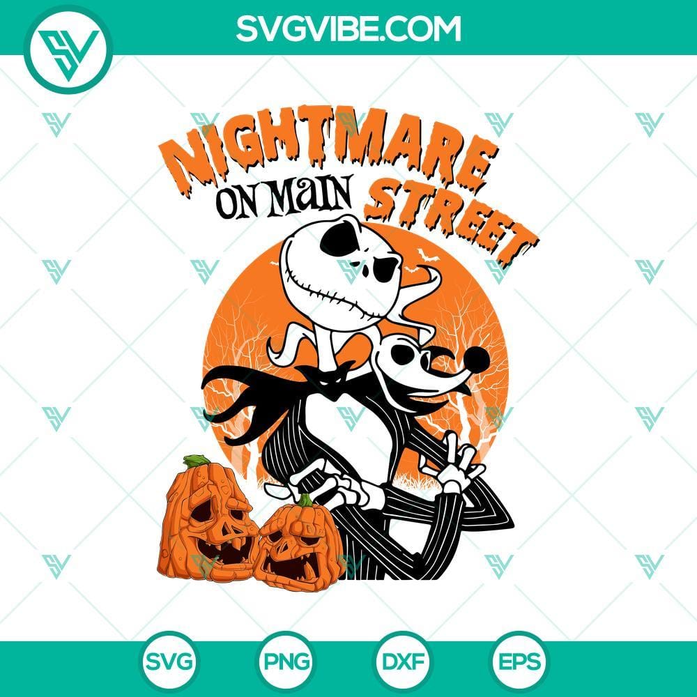 Jack Skellington Nightmare On Street SVG DXF EPS PNG Files Jack Skellington Nightmare On Street SVG design for Halloween. Perfect for Cricut & Silhouette. Download EPS, PNG, DXF files.