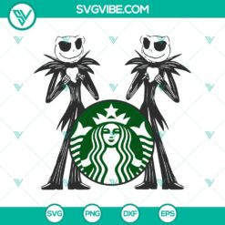 Jack Skellington themed Starbucks cold cup SVG design for Halloween enthusiasts.