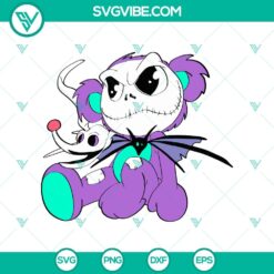 Jack Skellington x Teddy Bear SVG, Jack And Zero SVG, The Nightmare Before Christmas SVG