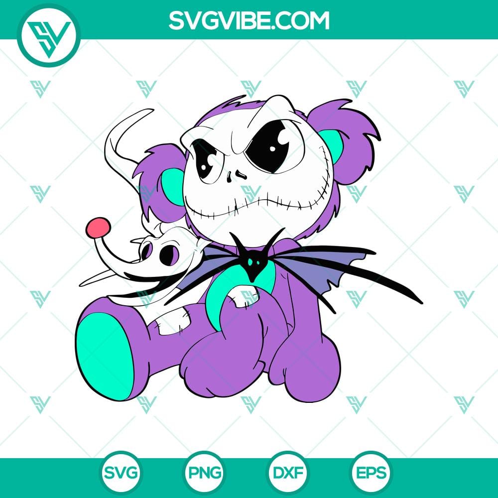 jack-skellington-x-teddy-bear-svg-jack-and-zero-svg-the-nightmare-before-christmas-svg.jpg Jack Skellington and Teddy Bear SVG, featuring Jack and Zero from The Nightmare Before Christmas, perfect for Halloween crafts.