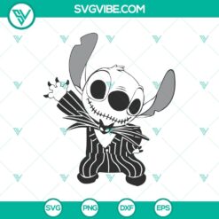 Jack Skellington and Stitch mashup design for Halloween, featuring a funny and creative SVG.