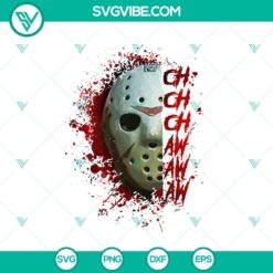 Jason Voorhees Ch Ch Ch Aw Aw Aw SVG featuring horror characters design. Perfect for Halloween projects.