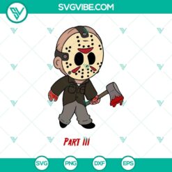 Jason Voorhees chibi SVG design with horror character and Halloween movie theme. Perfect for a spooky project.