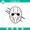 Jason Voorhees face mask SVG design for Halloween featuring a horror theme.