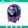 Jason Voorhees mask neon SVG design for horror movie fans, inspired by Friday the 13th. Perfect for Halloween or DIY projects.