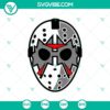 Jason Voorhees mask SVG with horror movie and Halloween theme, perfect for creepy designs and spooky projects.